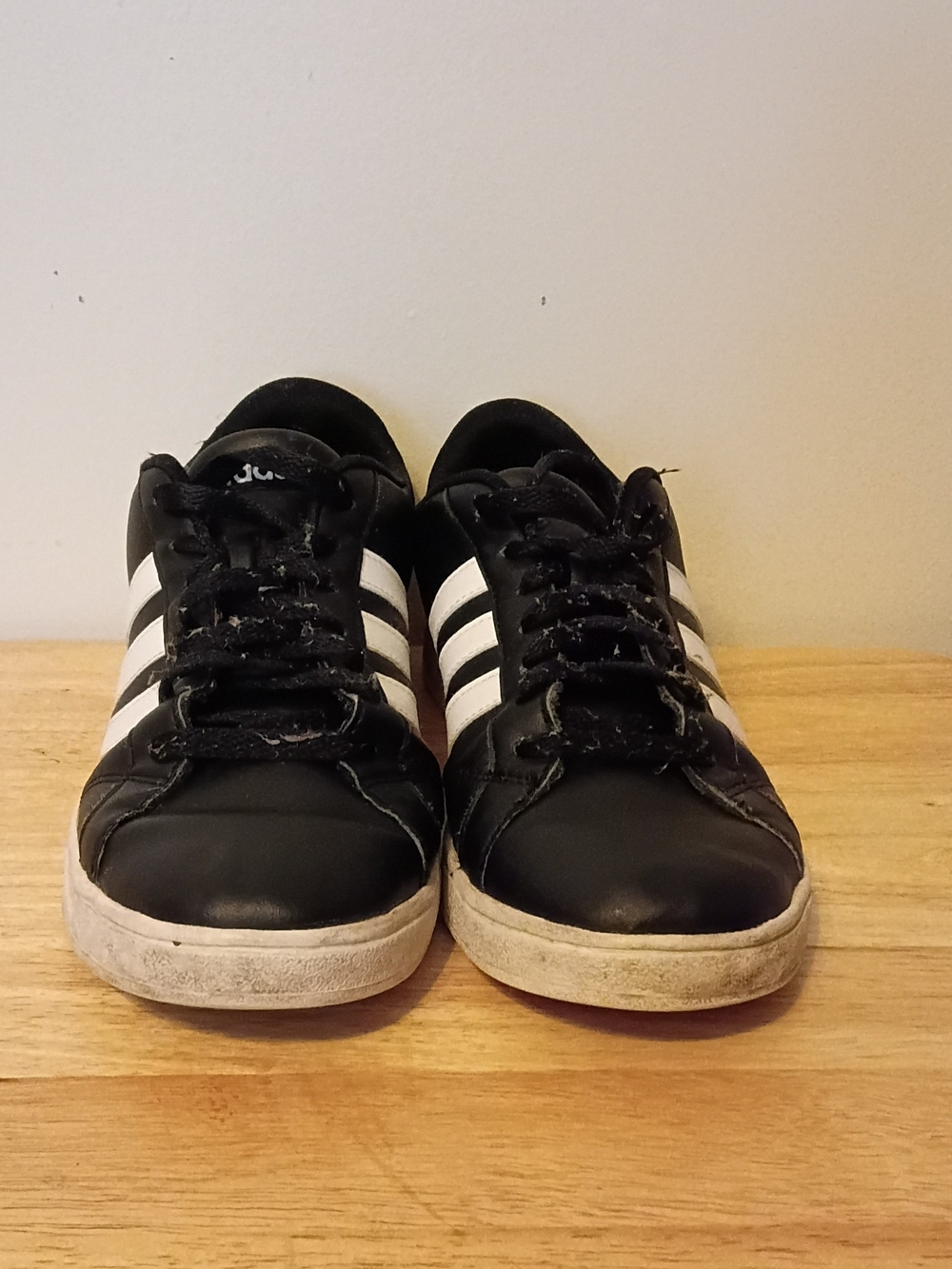 Adidas Men's Black & White Three-Stripe Casual Sneakers